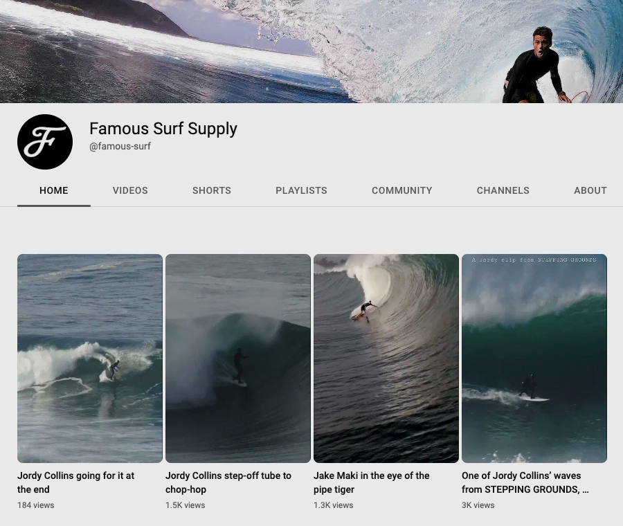 Famous Surf videos on YouTube