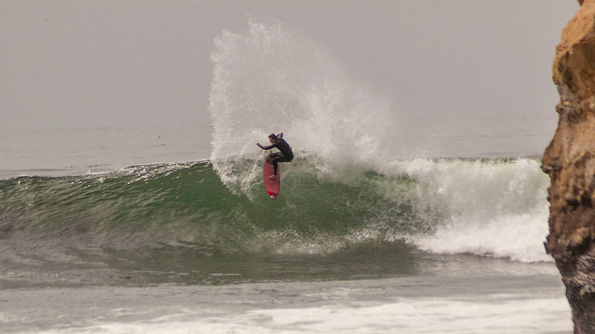 Shaun Burns surfing Santa Cruz on Famous